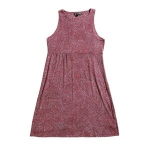 Athleta Ultra Soft Modal Blend Santorini Print Athleisure Dress in Speckled Rust